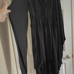 Torrid Black Witch Sleeve High Low Dress Size 1 14/16 Halloween Gothic